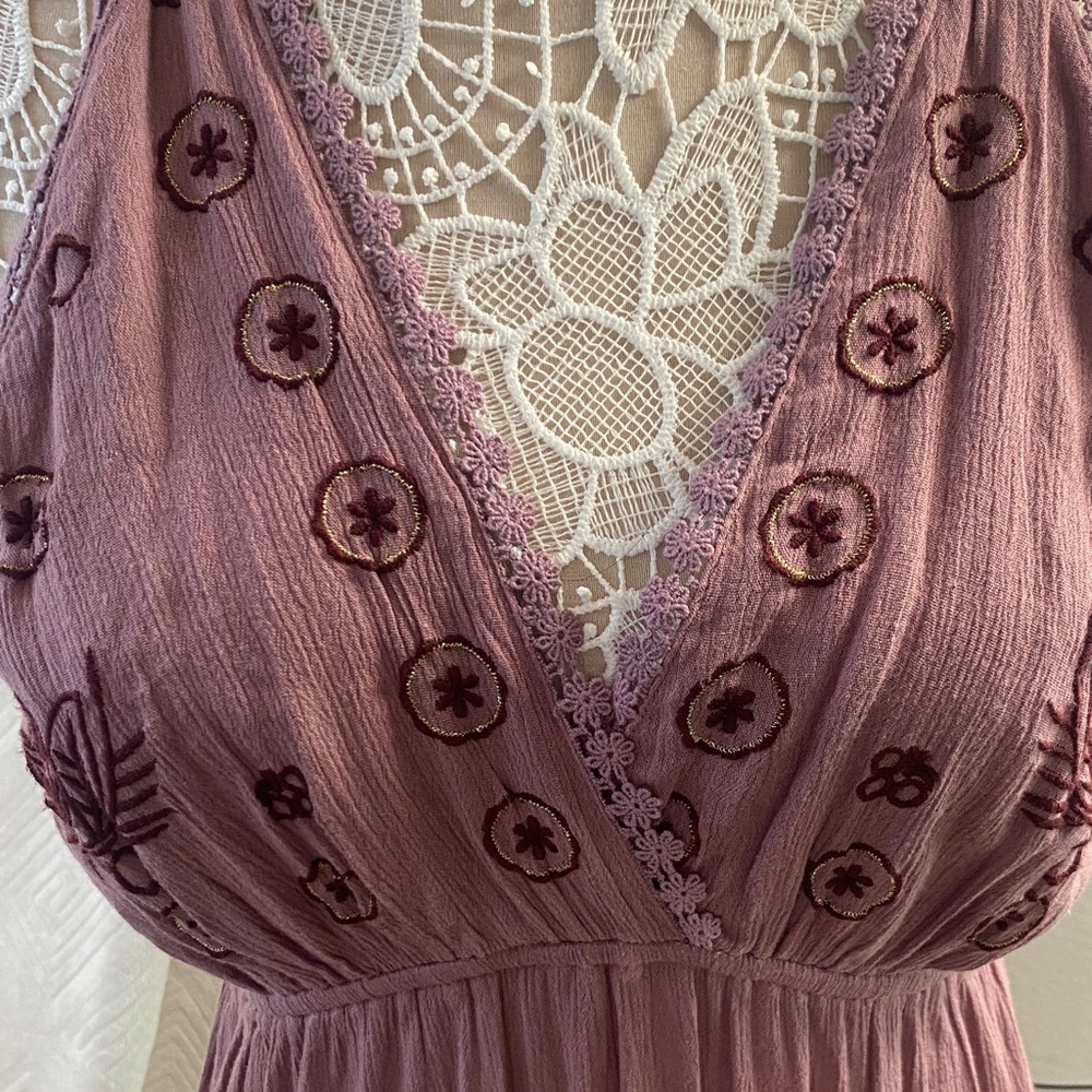 Wild Pearl Dusty Rose Halter Midi Dress - Picture 15 of 16